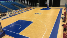 sheffield sharks portable rollout basketball court