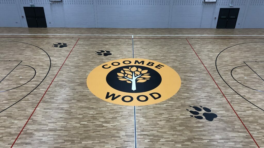 Coombe Wood bespoke court logo