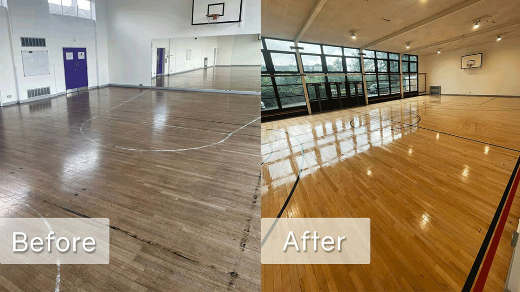 hayesfield school before and after sports floor